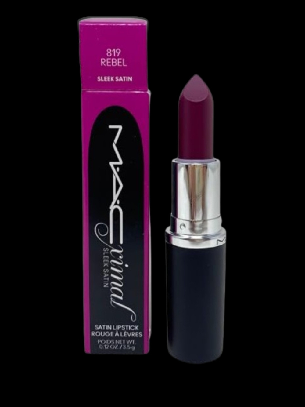 MAC Cosmetics Satin Lipstick - 819 Rebel (Deep Berry Plum)